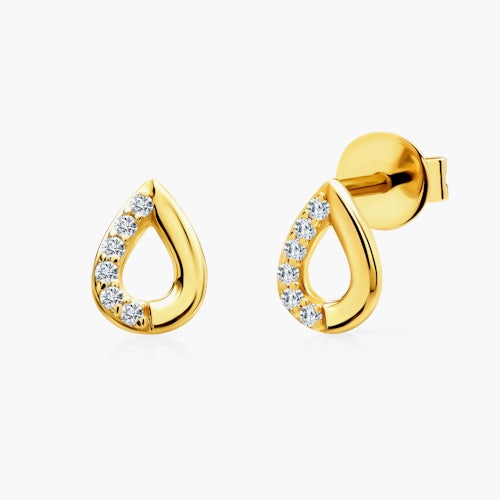 Kolczyki łezki Savicki: złote, diamenty